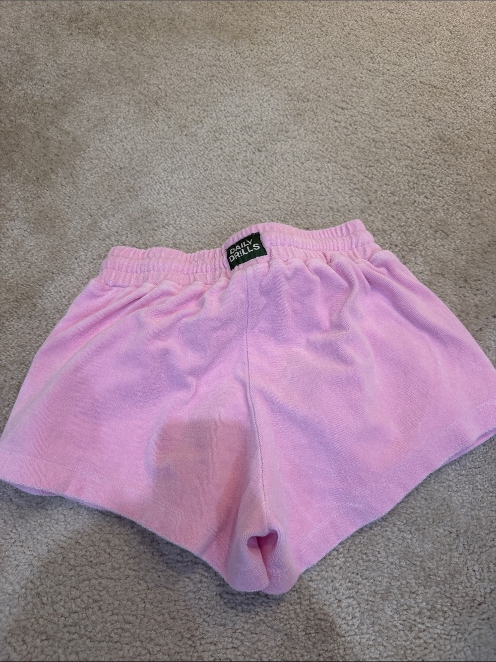 Daily Drills Pink Terry Cloth Athletic Shorts